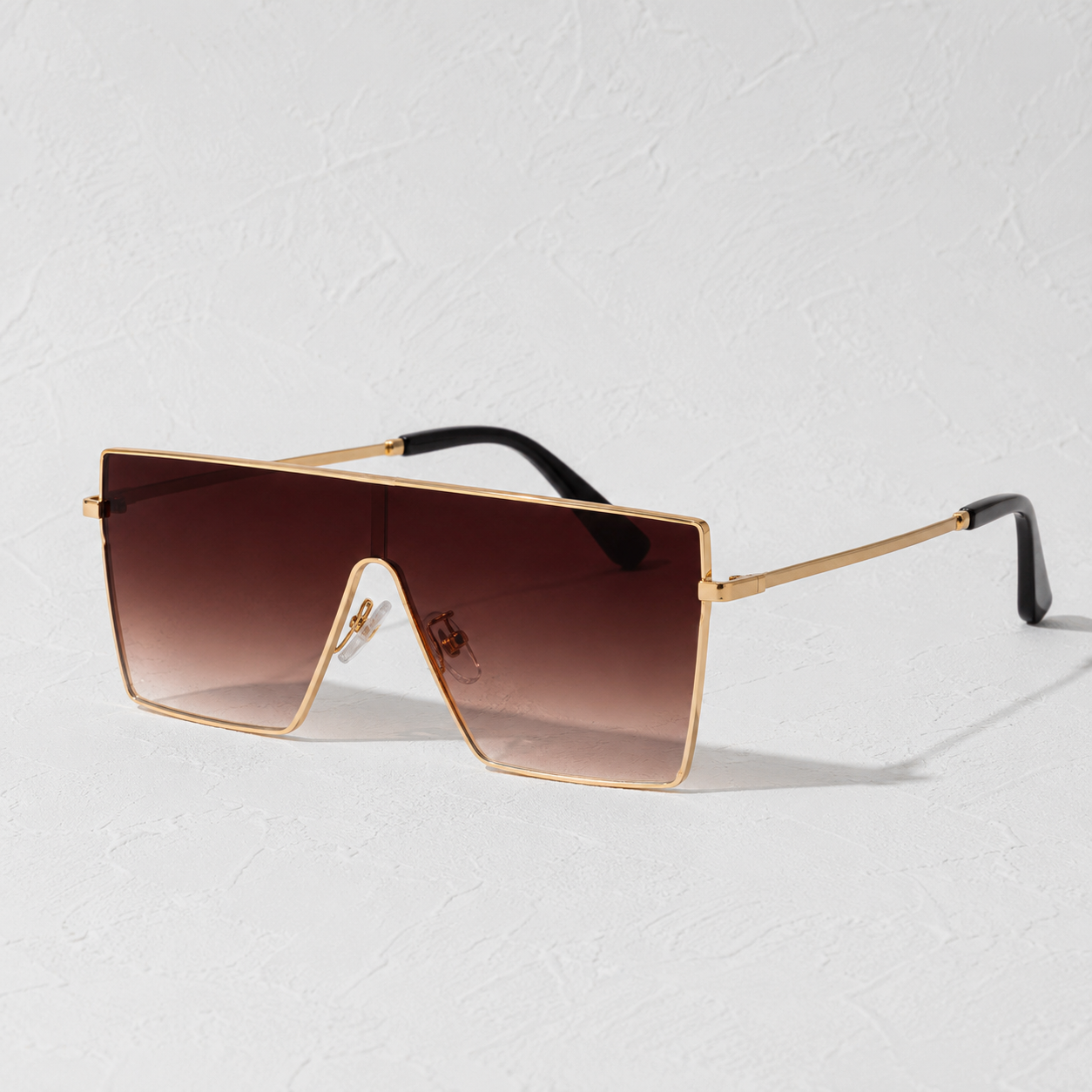 Women's Oversize Square Frame Sunglasses W/ Gold Trimming