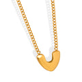 Gold-Plated Heart-Like Pendant Necklace