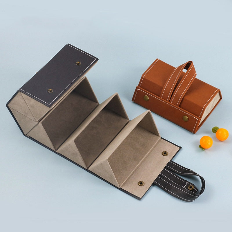 New Foldable Eye Wear Storage Case w/ PU Leather for 2/3/4/5/6 Pairs of Sunglasses