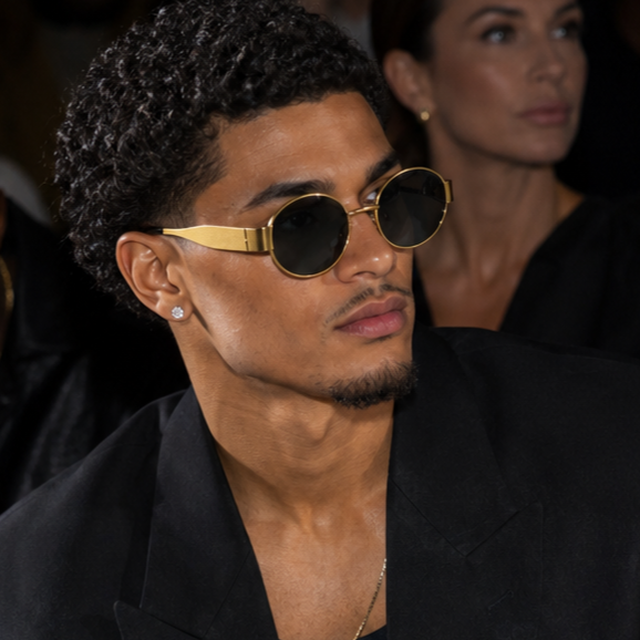 Gold Oval Framed Sunglasses