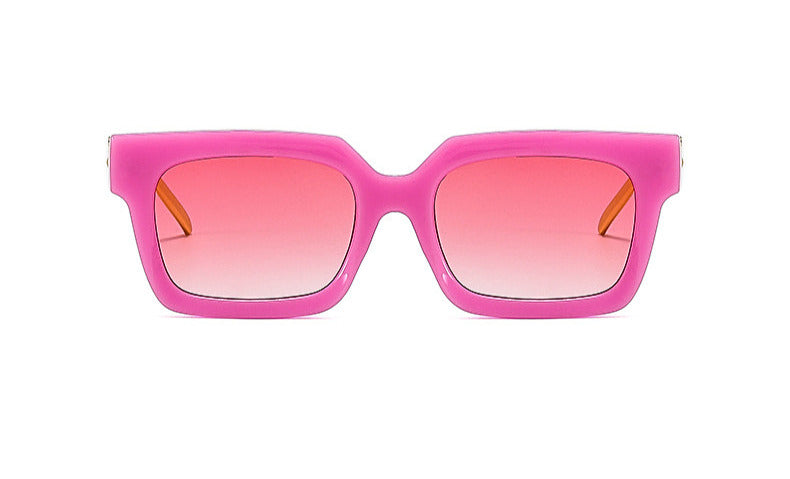 New Retro Squared Frame Sunglasses w/ Metal Chain Legs
