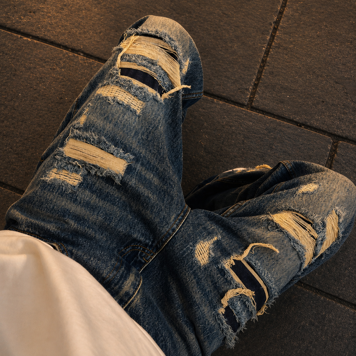 Men's Casual Stylish Ripped Patch Jeans