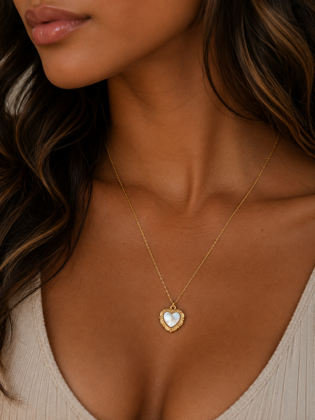 18k Gold Plating Love Light Shell Pendant Necklace