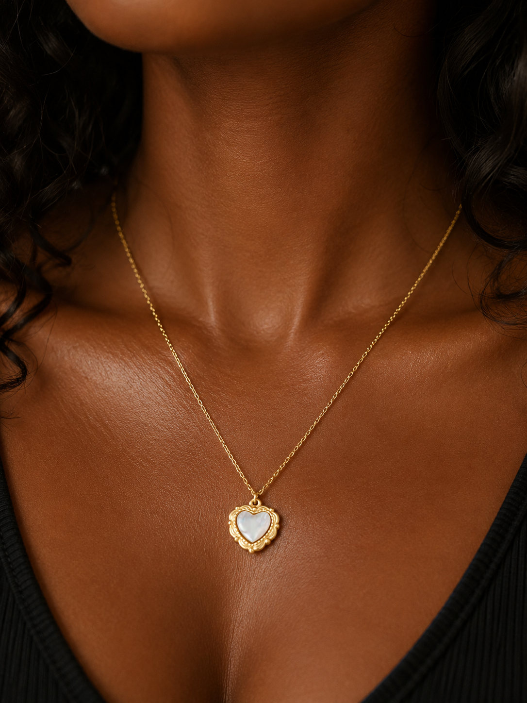 18k Gold Plating Love Light Shell Pendant Necklace