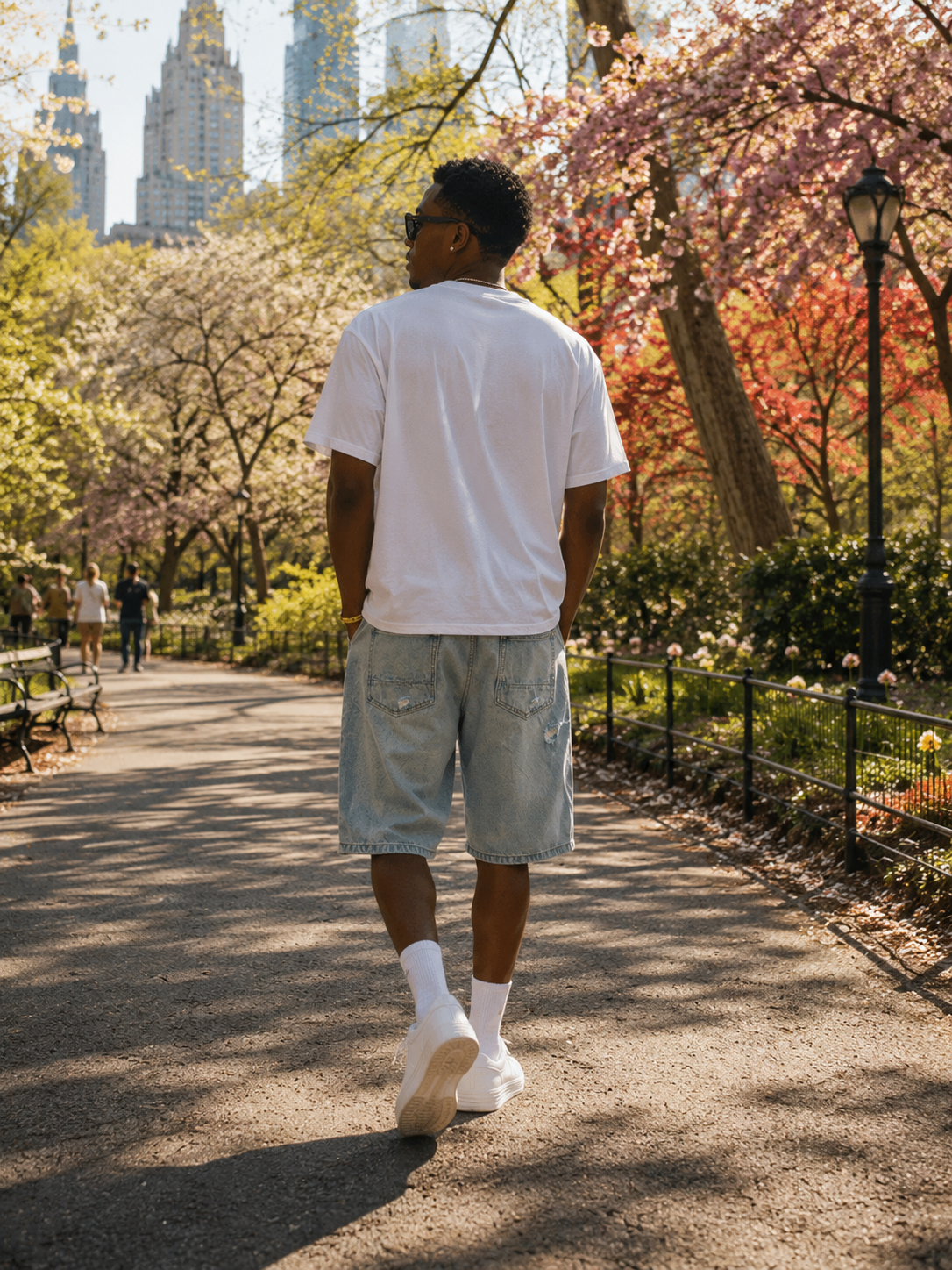 Men's Ripped Denim Jorts Pants