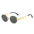 Gold Oval Framed Sunglasses