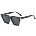 Women's Cat Eye Sunglasses w/ Gold Metal Edge
