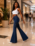 Women's Y2K Stretch Flare Jeans w/ Cargo Pocket