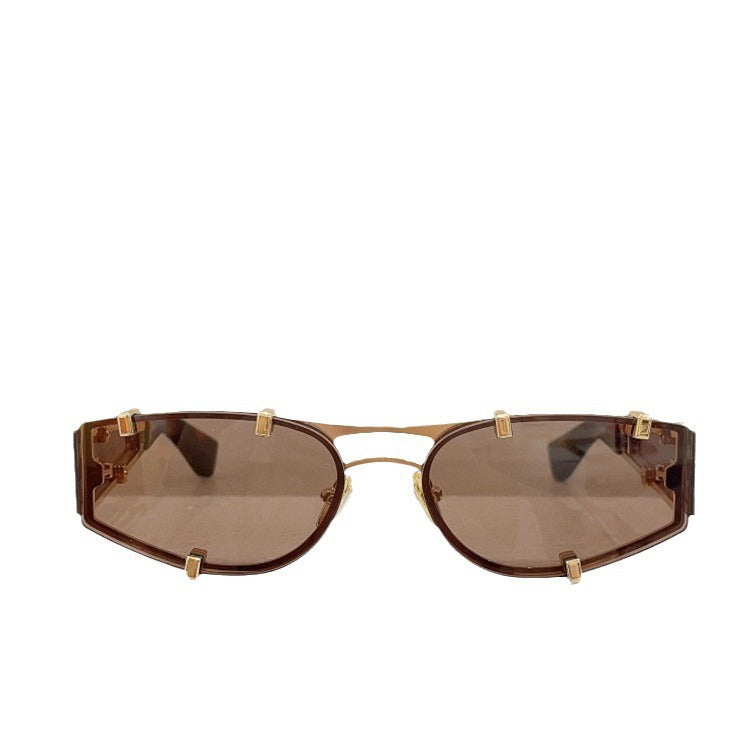 Unisex Cat-Eye Sunglasses w/ Metal Accents