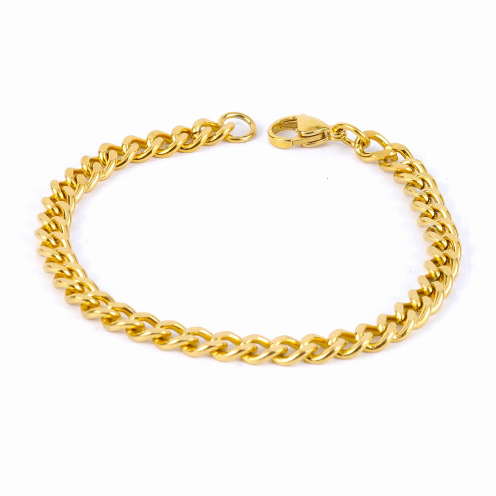 Men's Gold Electroplated Titanium Steel Cuban Bracelet