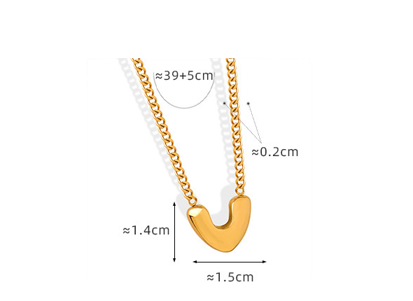Gold-Plated Heart-Like Pendant Necklace