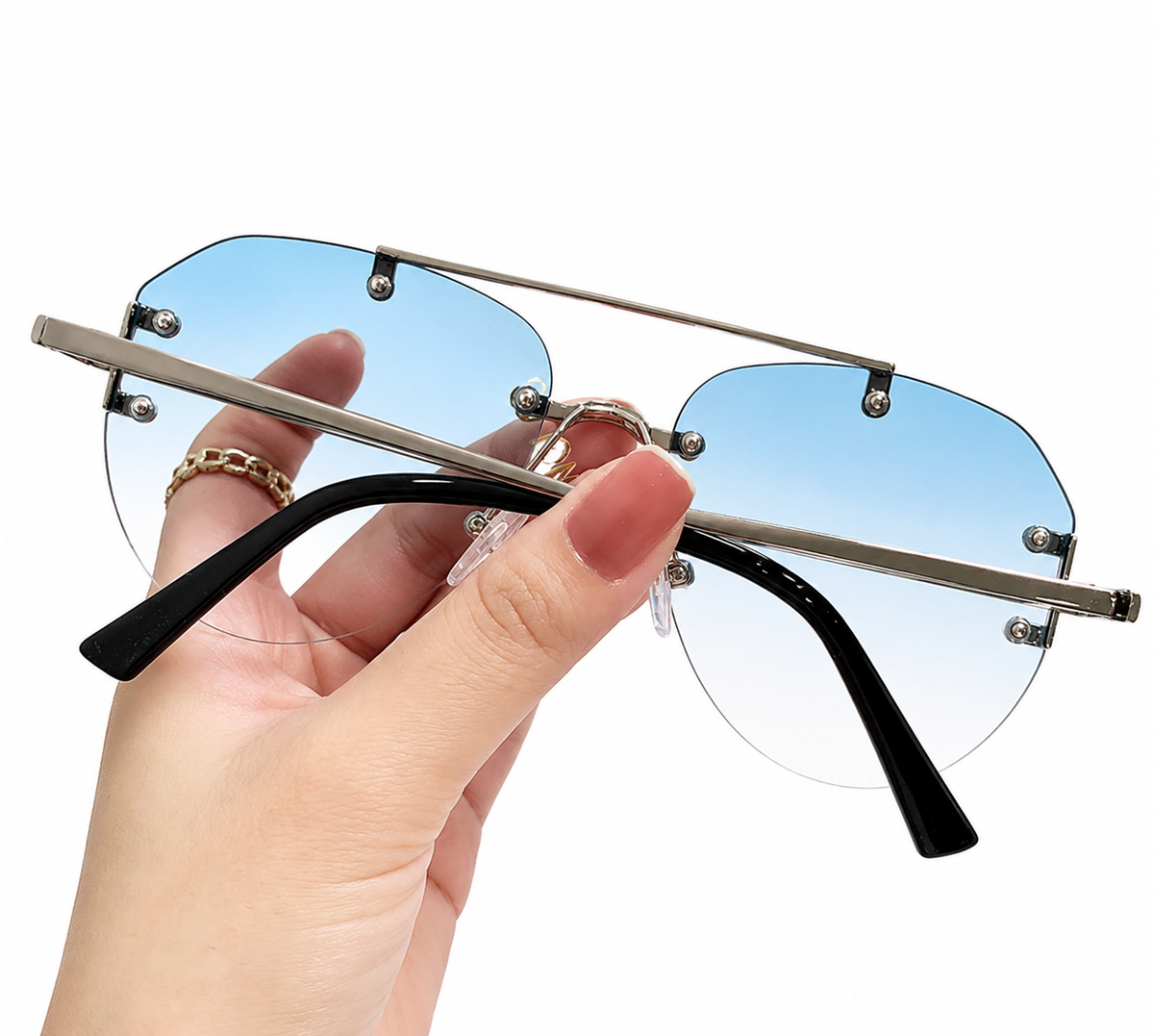 Vintage Unisex Rimless Pilot Sunglasses