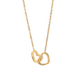 18k Gold Plated Love Engraved Double Heart Necklace