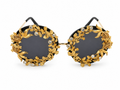Women's Luxury Baroque Sunglasses w/ Vintage Metal Floral Design