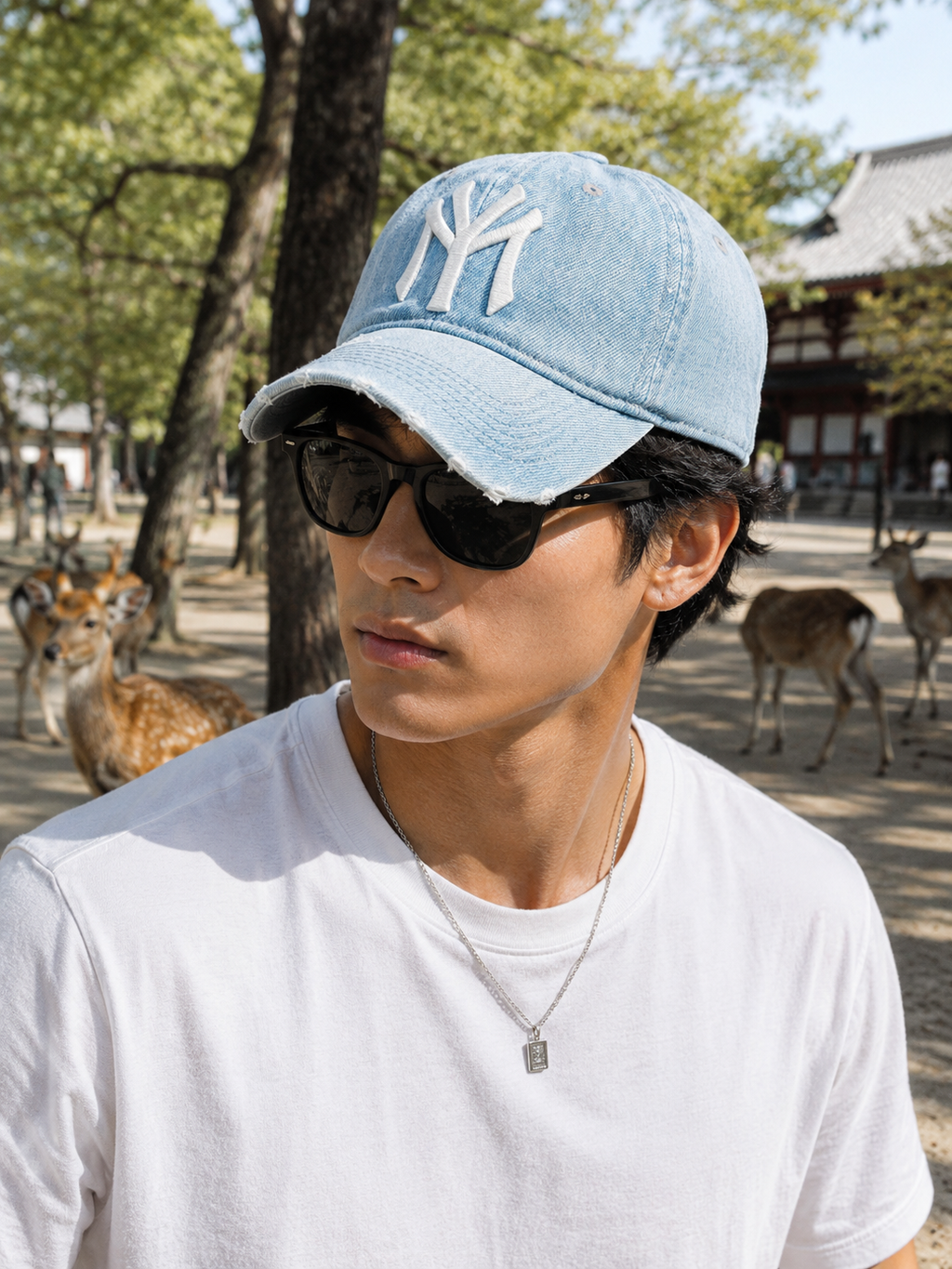 Men's Vintage Embroidered Denim Washed Baseball Cap