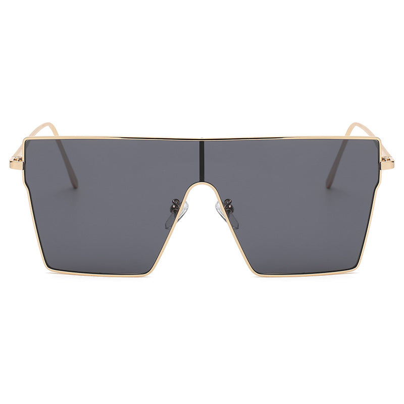 Women's Oversize Square Frame Sunglasses W/ Gold Trimming