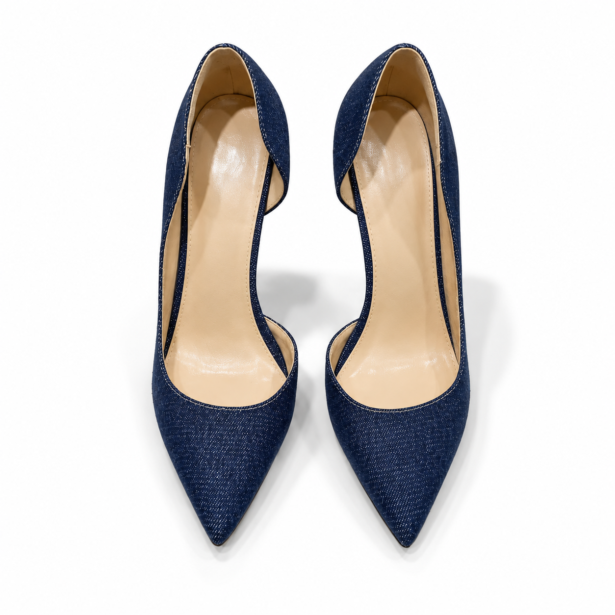 Women's Classic Navy Blue Denim Stiletto w/ Pointy Toe