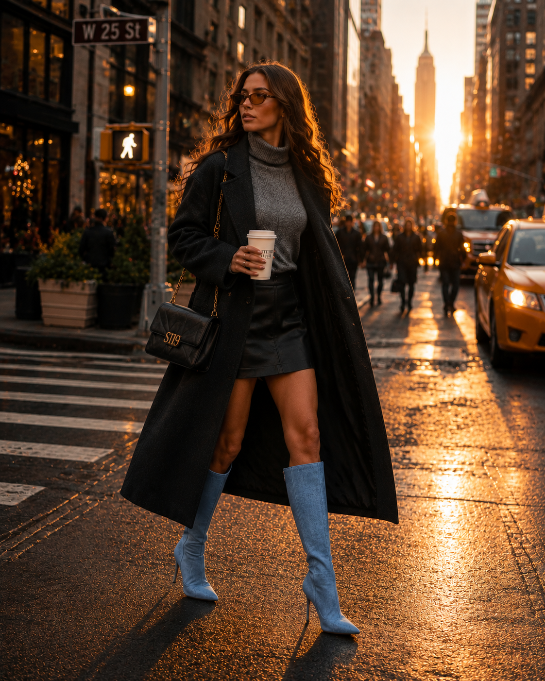 Women's Winter Knee High Heel Boot w/ Pointy Toe