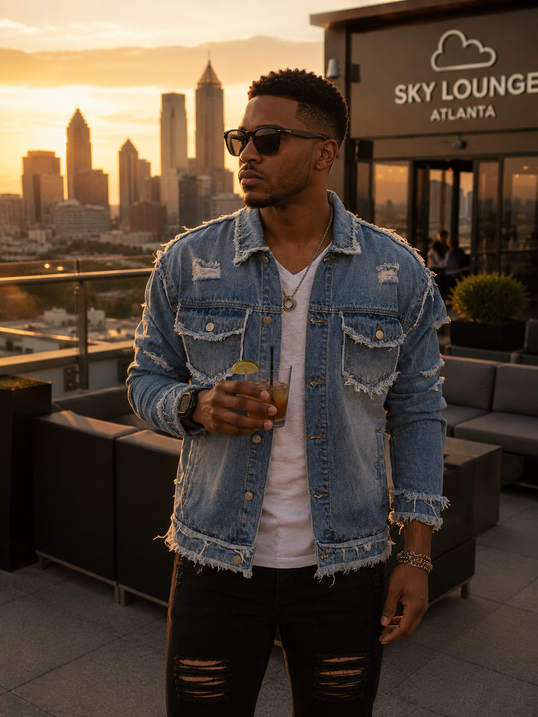 Men's Form-fitting Denim Jacket