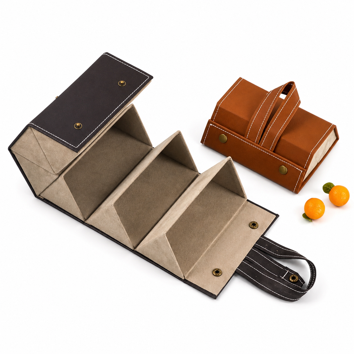 New Foldable Eye Wear Storage Case w/ PU Leather for 2/3/4/5/6 Pairs of Sunglasses