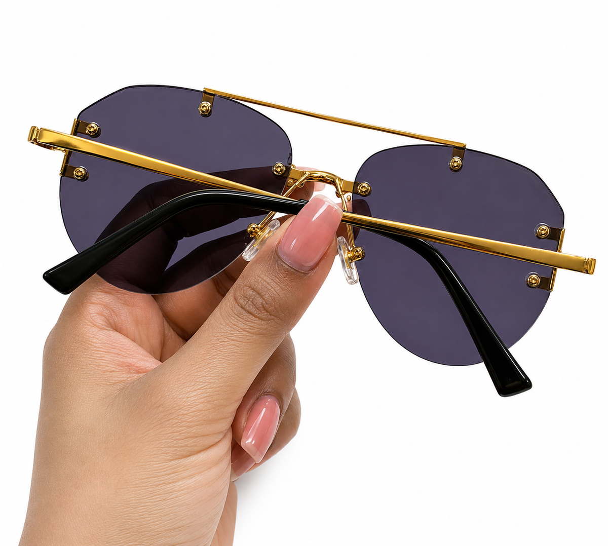 Vintage Unisex Rimless Pilot Sunglasses