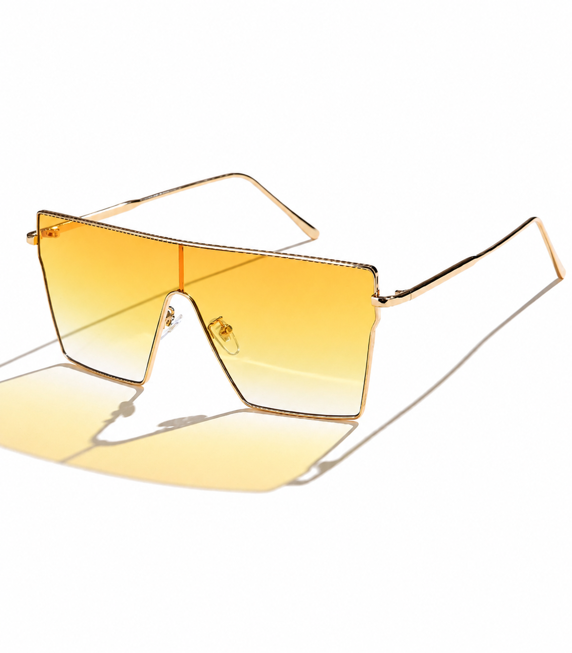 Women's Oversize Square Frame Sunglasses W/ Gold Trimming