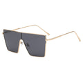 Women's Oversize Square Frame Sunglasses W/ Gold Trimming