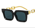 New Retro Squared Frame Sunglasses w/ Metal Chain Legs