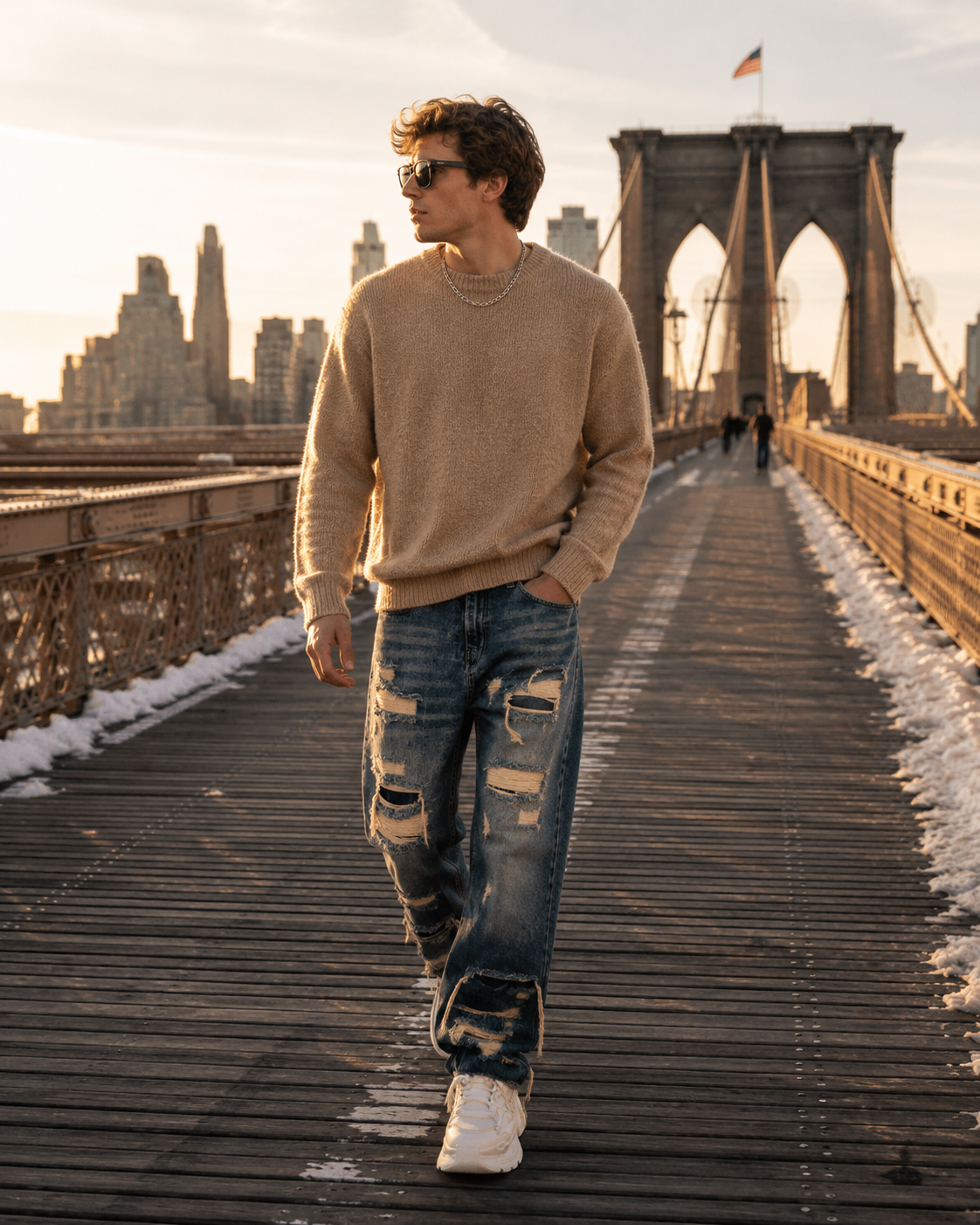 Men's Casual Stylish Ripped Patch Jeans