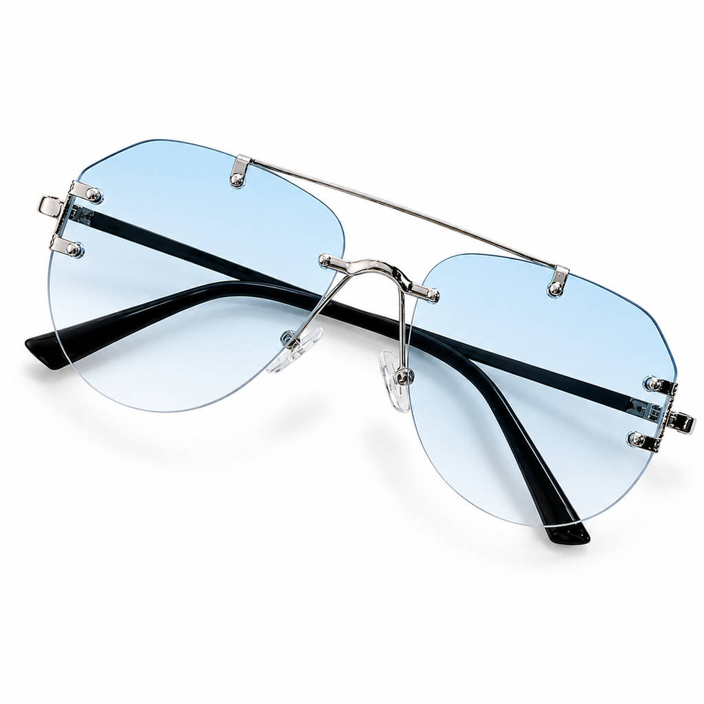Vintage Unisex Rimless Pilot Sunglasses