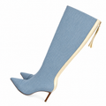 Women's Winter Knee High Heel Boot w/ Pointy Toe