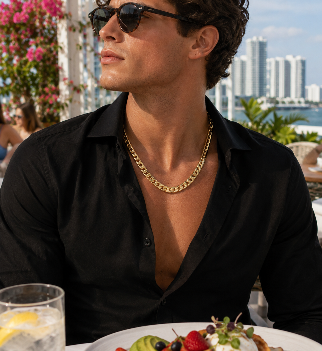 Men's 18-Karat gold plated necklace