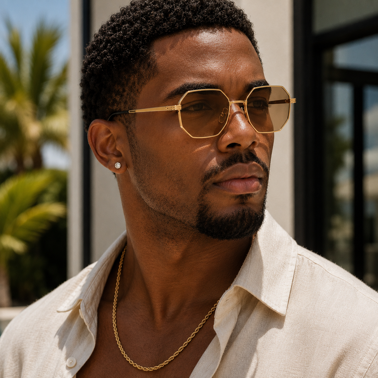 Unisex Octagon Shaped Sunglasses
