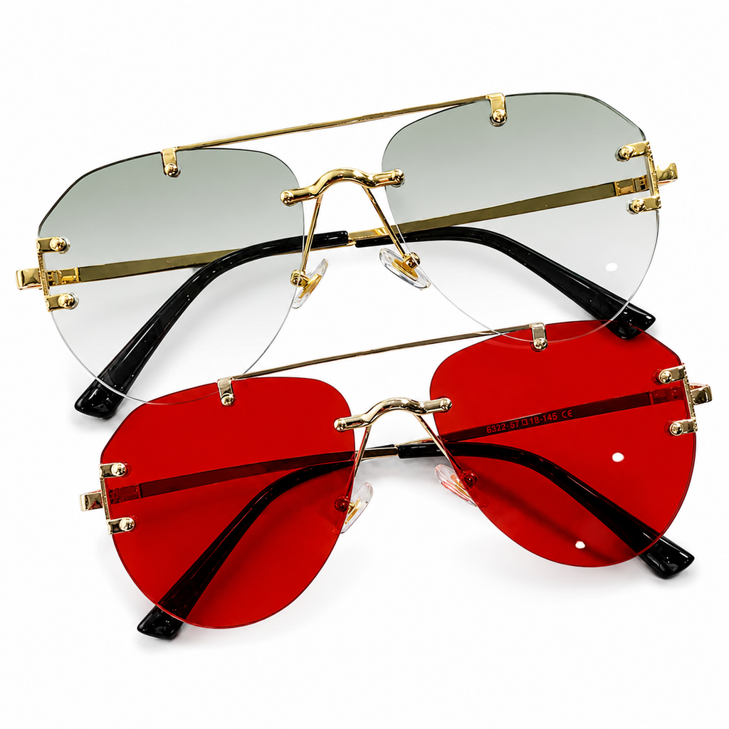 Vintage Unisex Rimless Pilot Sunglasses
