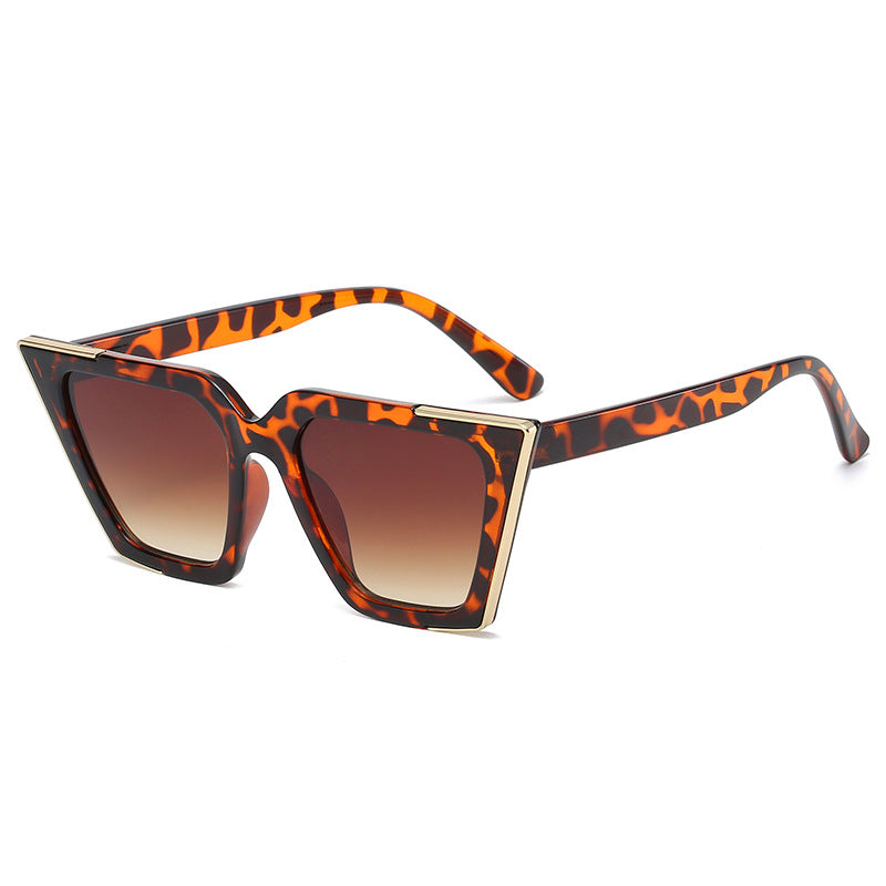 Women's Cat Eye Sunglasses w/ Gold Metal Edge
