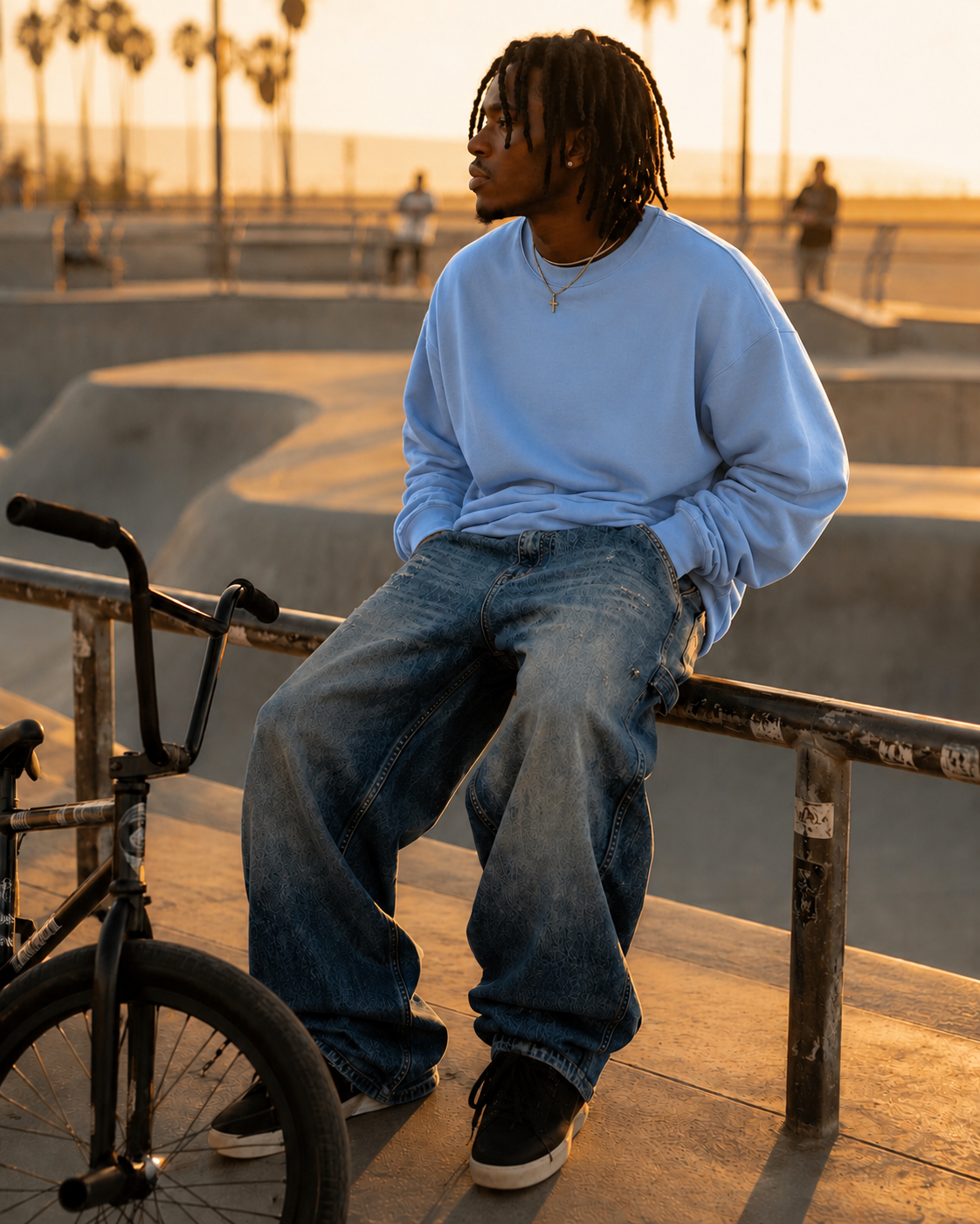 Men's Non-Stretch Wide Legged Denim Jeans
