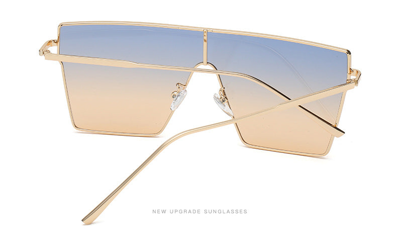 Women's Oversize Square Frame Sunglasses W/ Gold Trimming