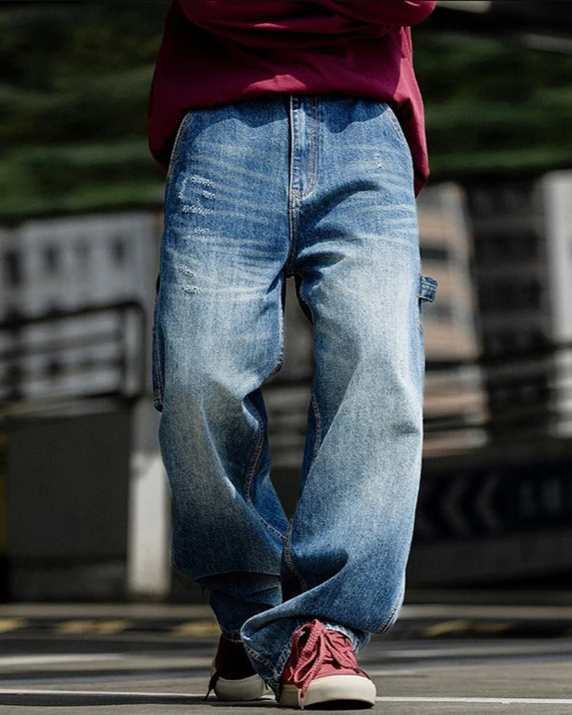 Men's Non-Stretch Wide Legged Denim Jeans