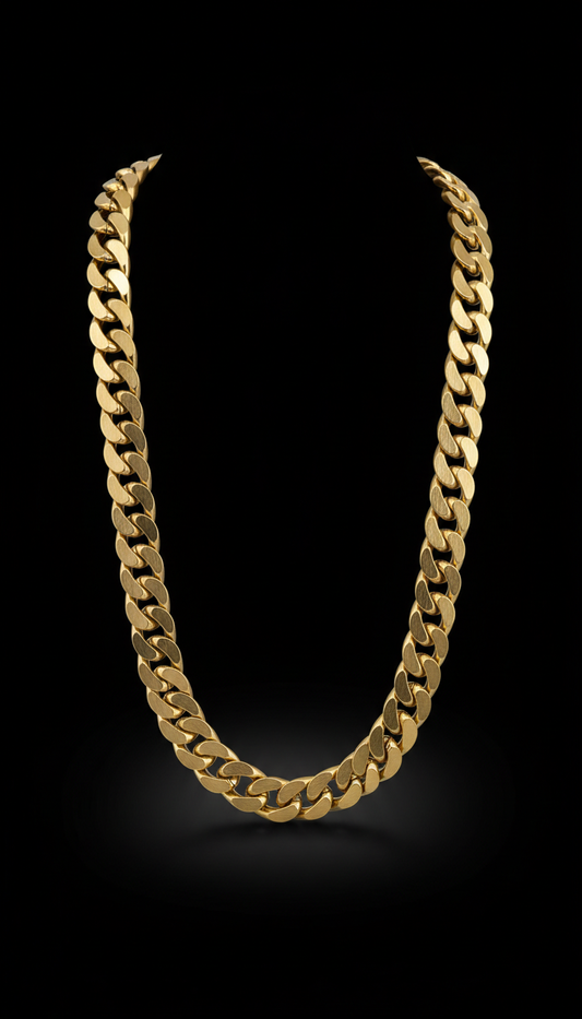 Chunky 18k Gold-Plated Curb Chain Necklace