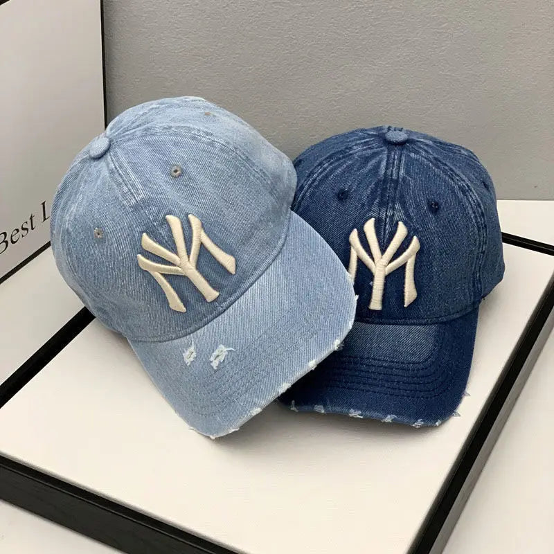 Men's Vintage Embroidered Denim Washed Baseball Cap