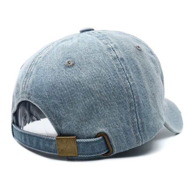 Men's Vintage Embroidered Denim Washed Baseball Cap