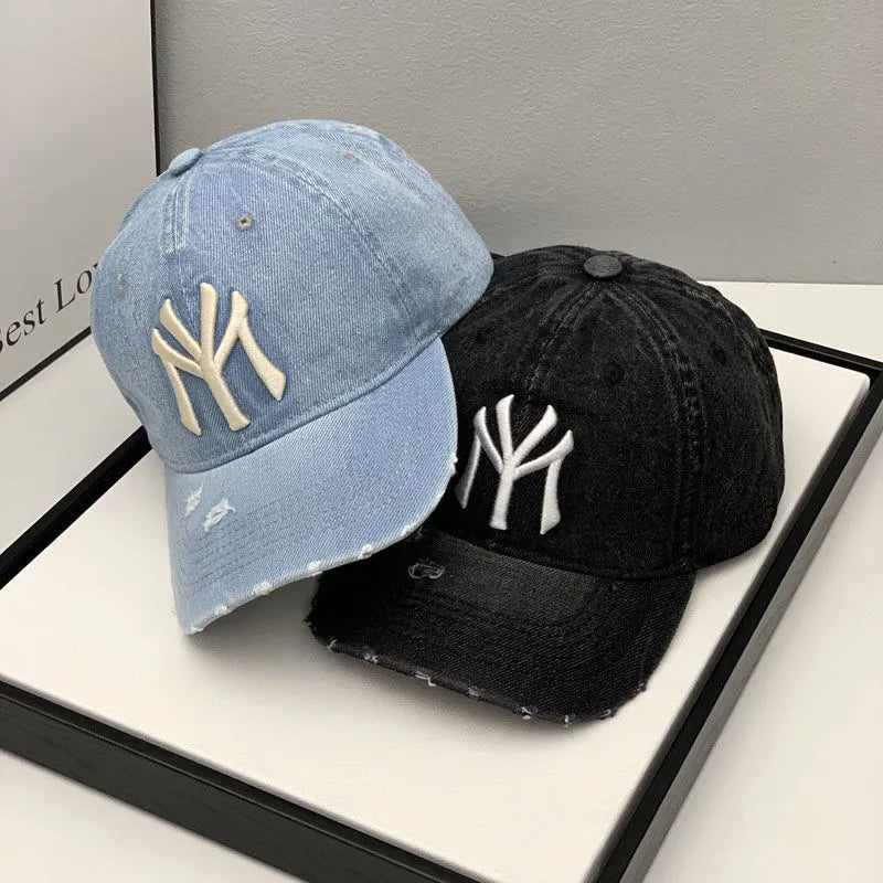 Men's Vintage Embroidered Denim Washed Baseball Cap