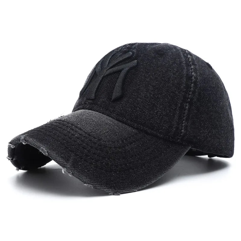 Men's Vintage Embroidered Denim Washed Baseball Cap