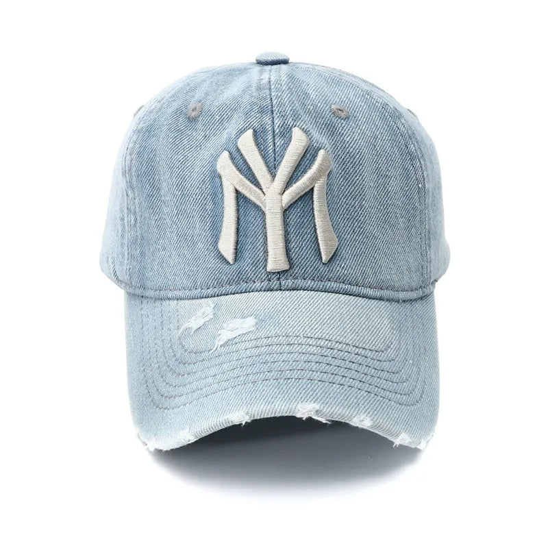 Men's Vintage Embroidered Denim Washed Baseball Cap
